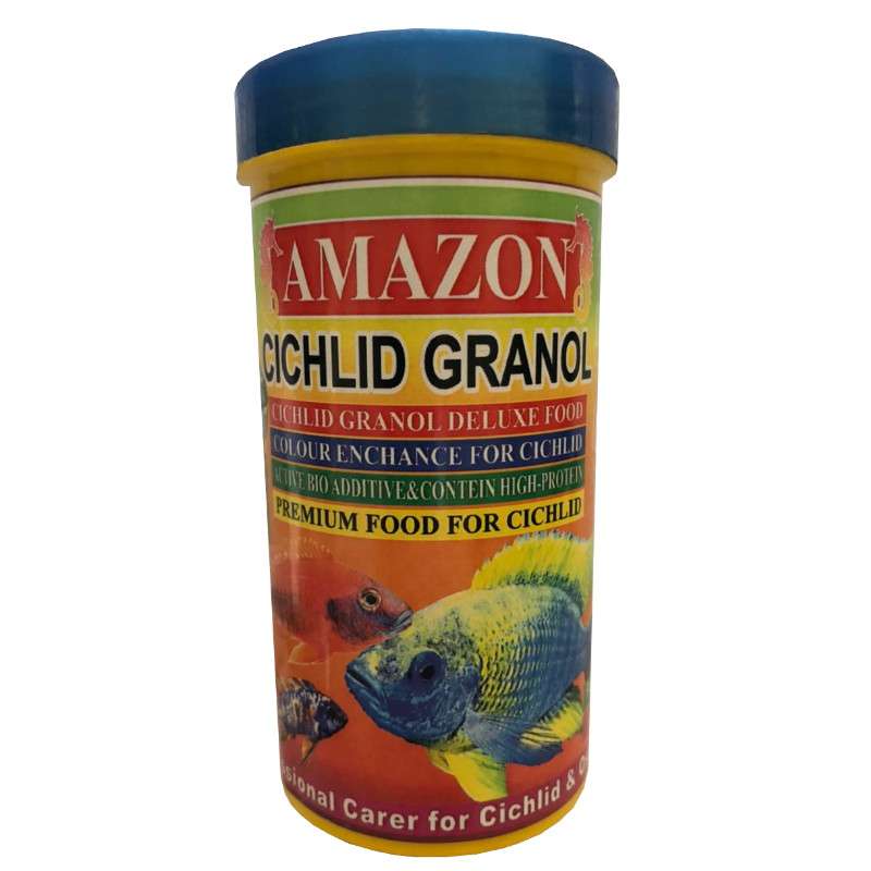 غذای ماهی آکواریوم آمازون مدل Cichilid Granol وزن 120 گرم
