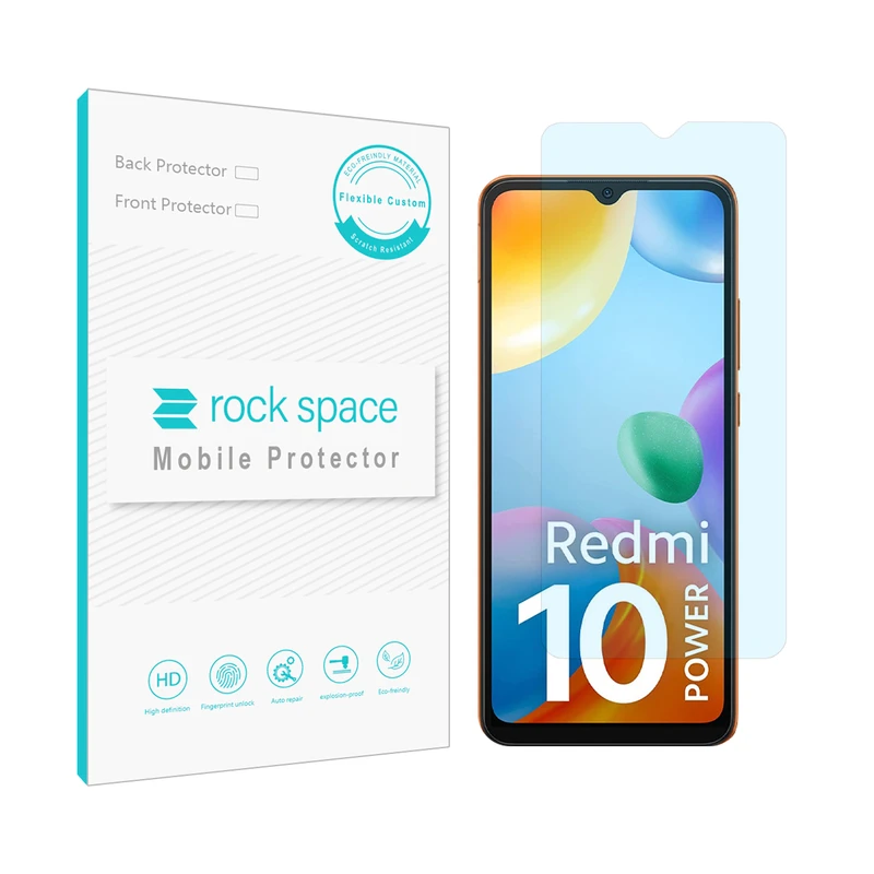 محافظ صفحه نمایش ضد اشعه آبی راک اسپیس مدل HyBLU مناسب برای گوشی موبایل شیائومی Redmi 10 Power