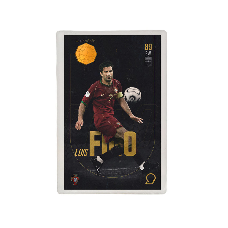طلا گرمی 18 عیار مدوپد مدل Luis Figo طرح فوتبالی 2025 کد SO10073