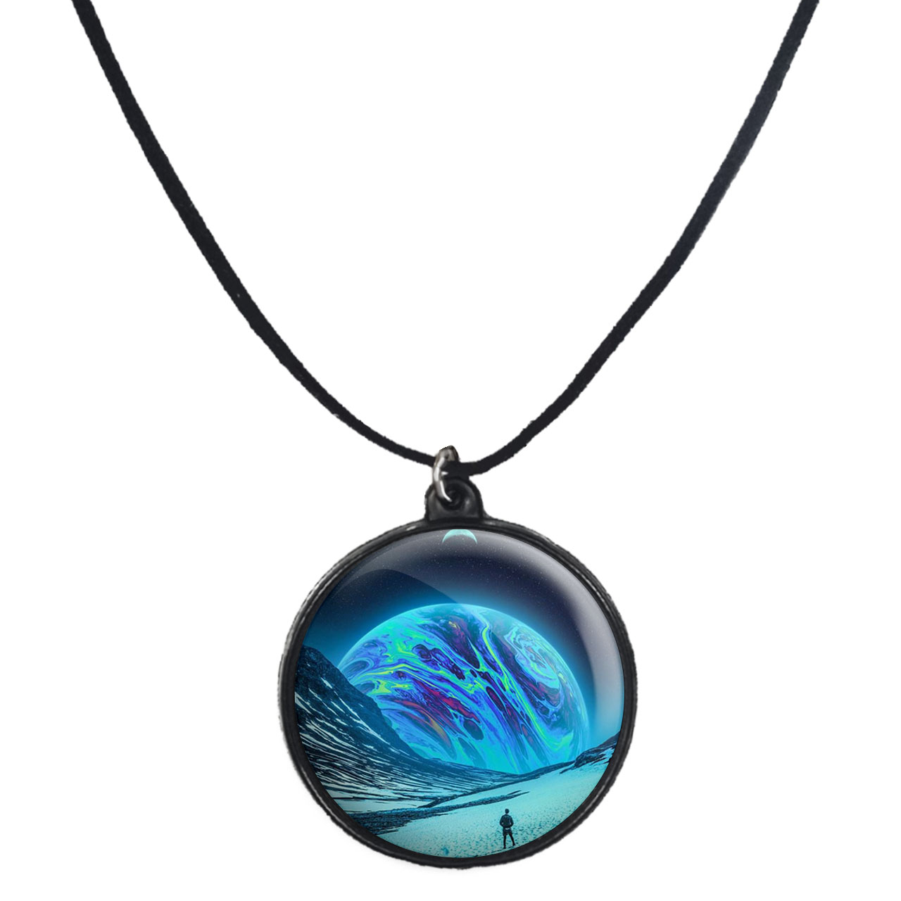 گردنبند پرمانه طرح سیاره ها کد pmb.25113 مدل دو طرفه