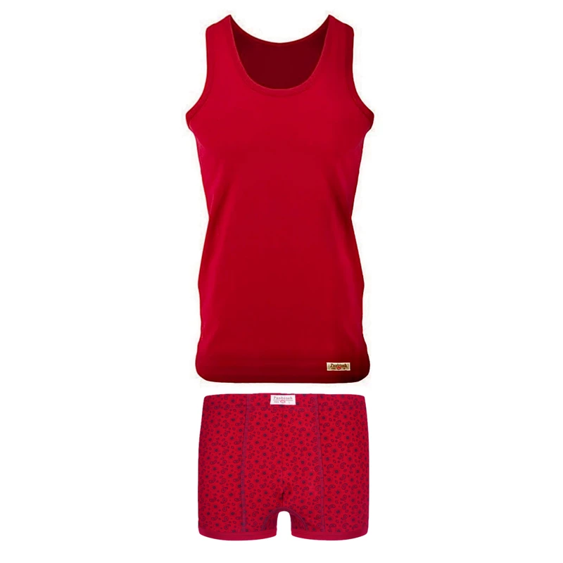 ست شورت و زیرپوش مردانه پنبینه مدل نخ پنبه خالص صادراتی طرح ترمه