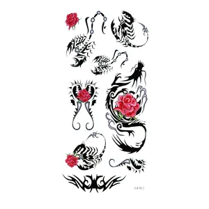 تتو موقت مدل عقرب و گل رز کد GF412 