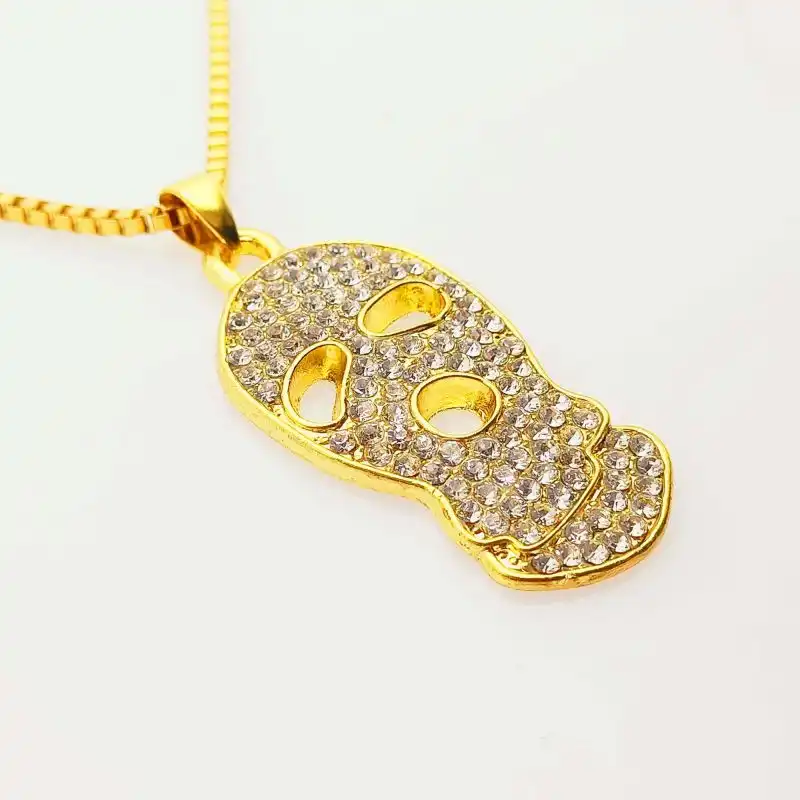 گردنبند طرح چهره مدل فول نگین کد 6970