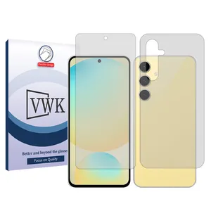 VWK Tough model transparent screen protector suitable for Samsung Galaxy S24 FE mobile phone along with the back protector