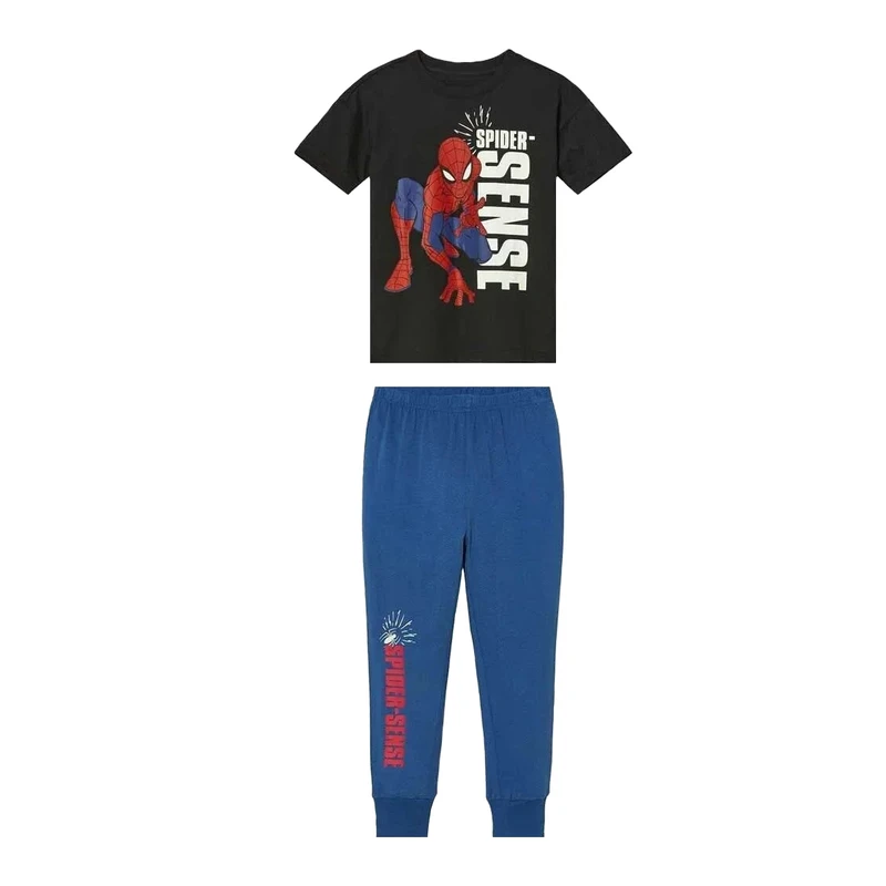 ست تی شرت آستین کوتاه و شلوار راحتی پسرانه مارول مدل مرد عنکبوتی شبرنگ دار 2026