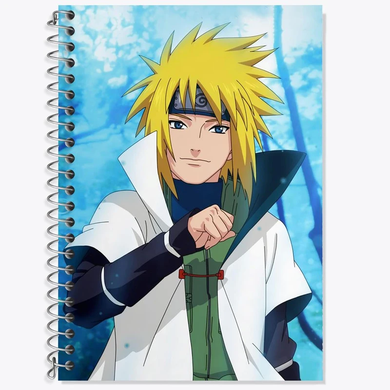 دفتر زبان 50 برگ خندالو مدل سه خط طرح میناتو اوزوماکی انیمه ناروتو Naruto کد 11240