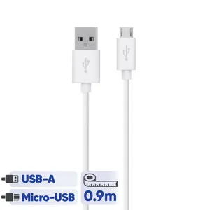 USB to microUSB Charger Cable 0.9m