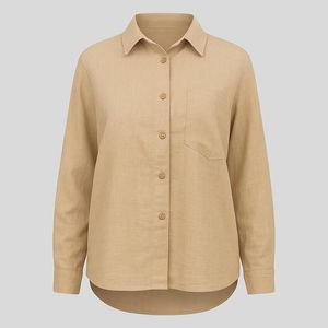 شومیز آستین بلند زنانه مدل ریوا 77 رنگ نسکافه ای