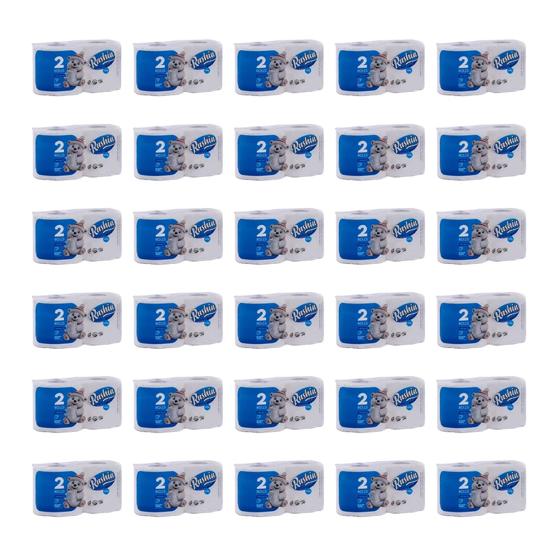 دستمال توالت 2 لایه راشین مدل 3226 بسته 30 عددی