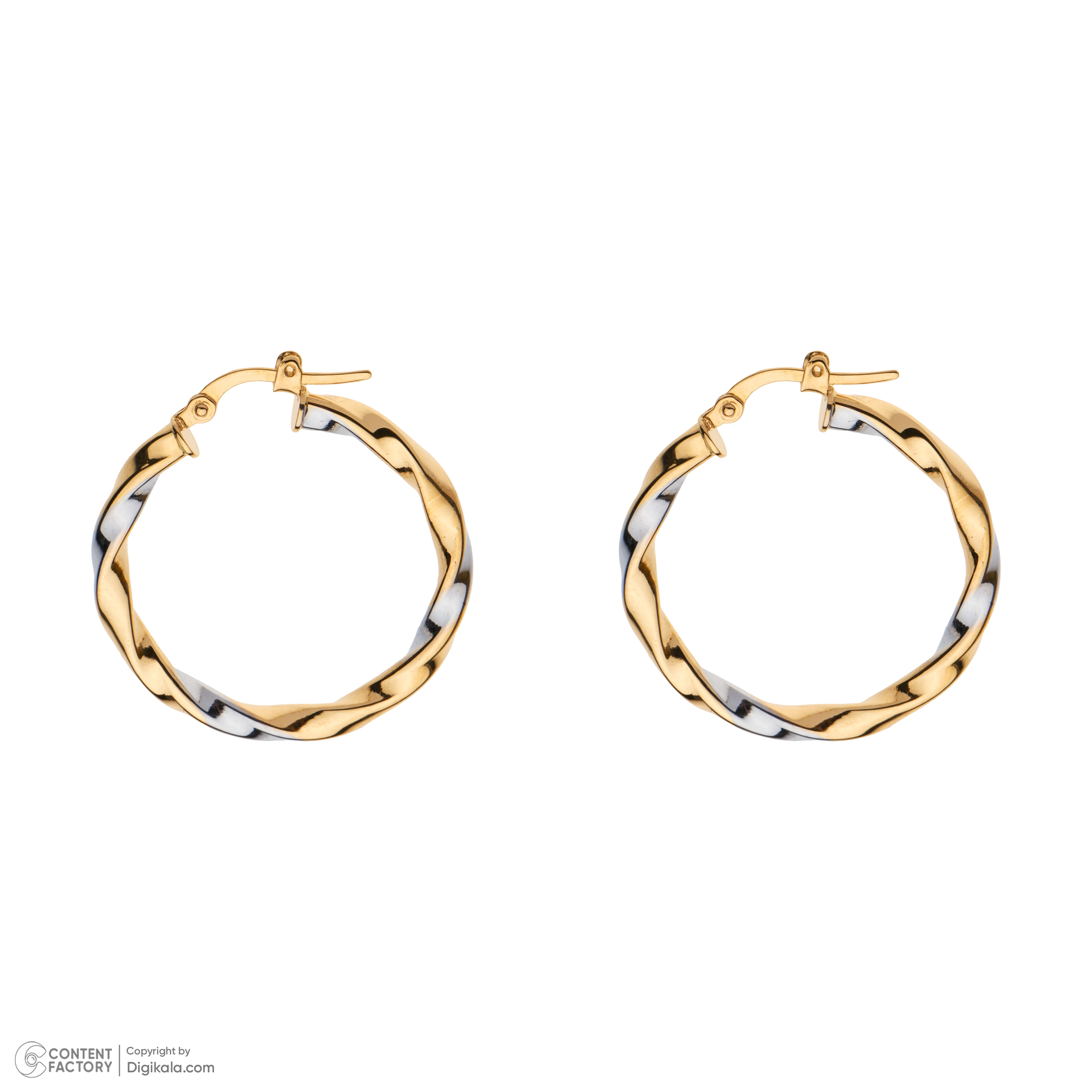 گوشواره حلقه‌ای طلا 18 عیار زنانه گلدم مدل E-3070042