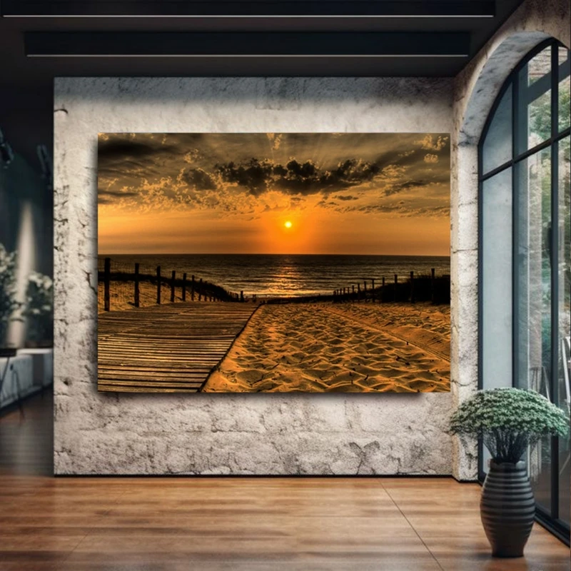 پوستر پارچه ای طرح غروب دریا کد PP2767