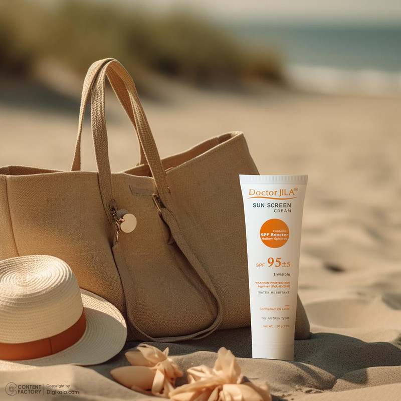 کرم ضد آفتاب بدون رنگ دکتر ژیلا SPF95 مدل Invisible محافظ UVA ،UVB، ضد آب، تنظیم ترشح چربی پوست، مناسب انواع پوست حجم 50 میلی‌لیتر