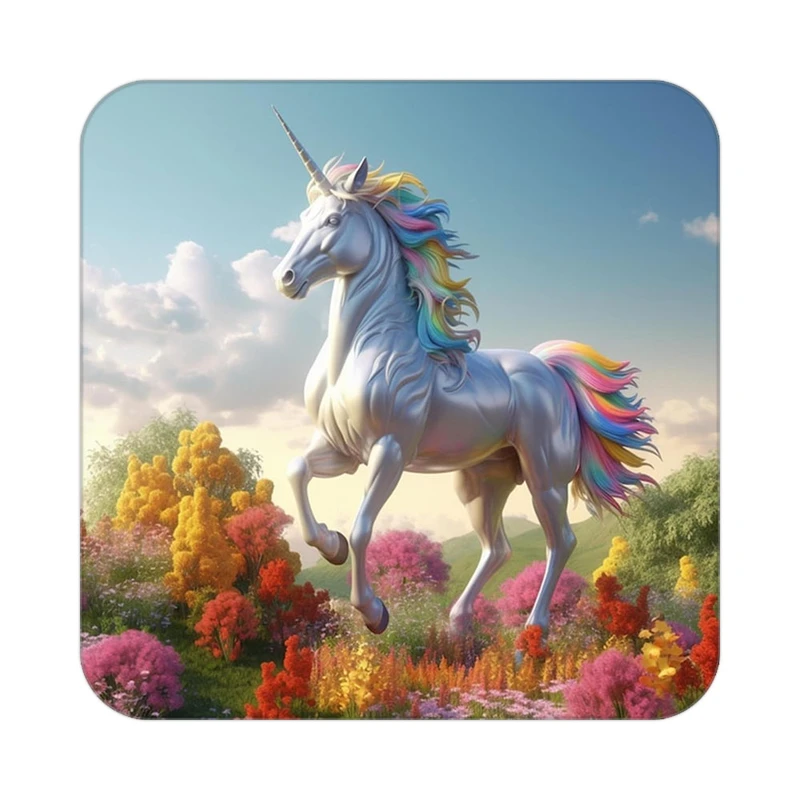 زیر لیوانی کاکتی طرح اسب تک شاخ و یونیکورن مدل mp30221