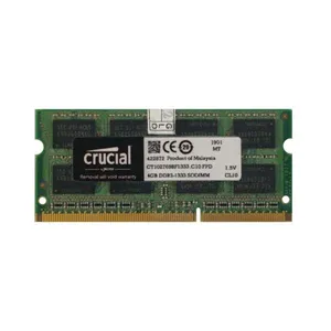 رم لپ تاپ DDR3 تک کاناله 1333 مگاهرتز CL10 کروشیال مدل 2024 ظرفیت 4 گیگابایت