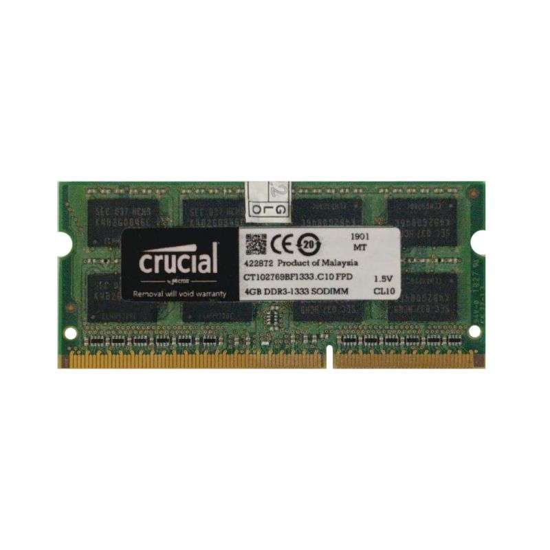 رم لپ تاپ DDR3 تک کاناله 1333 مگاهرتز CL10 کروشیال مدل 2024 ظرفیت 4 گیگابایت