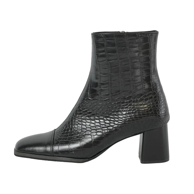 نیم بوت زنانه مدل چرم کروکو کد 1802