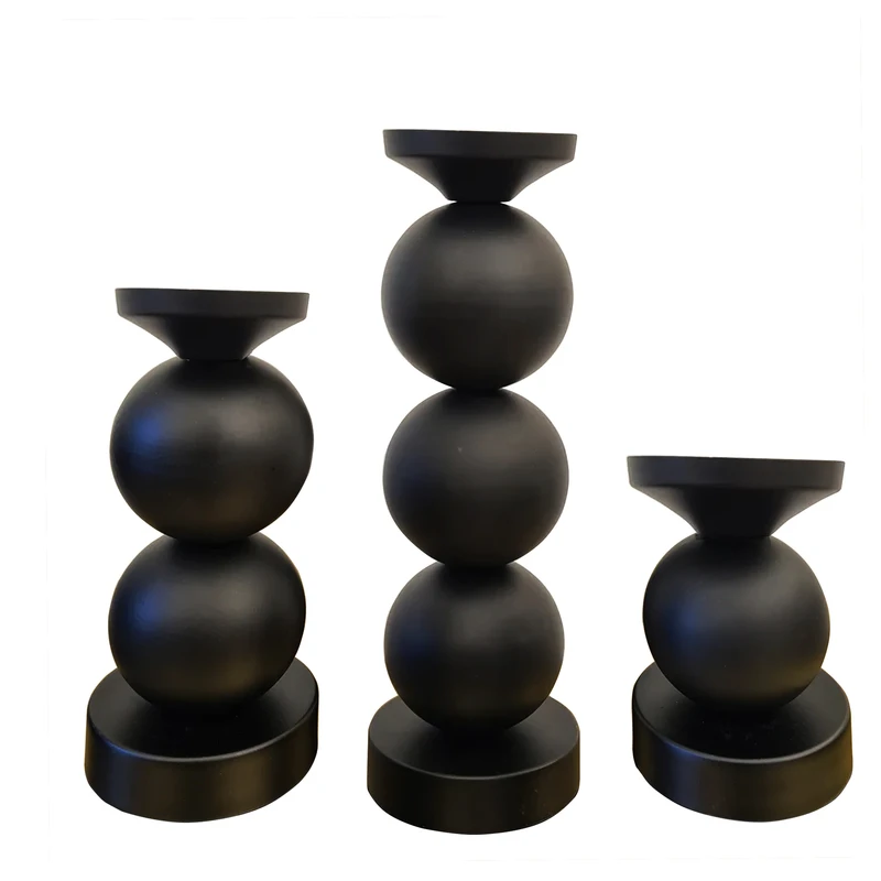 شمعدان مدل 390.B.مناسب شمع استوانه ای مجموعه 3 عددی