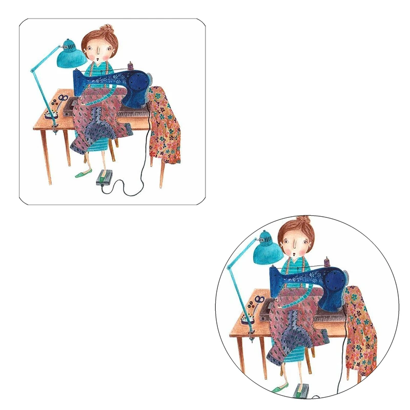  مگنت طرح بانوی خیاط کد M1 به همراه زیر لیوانی 