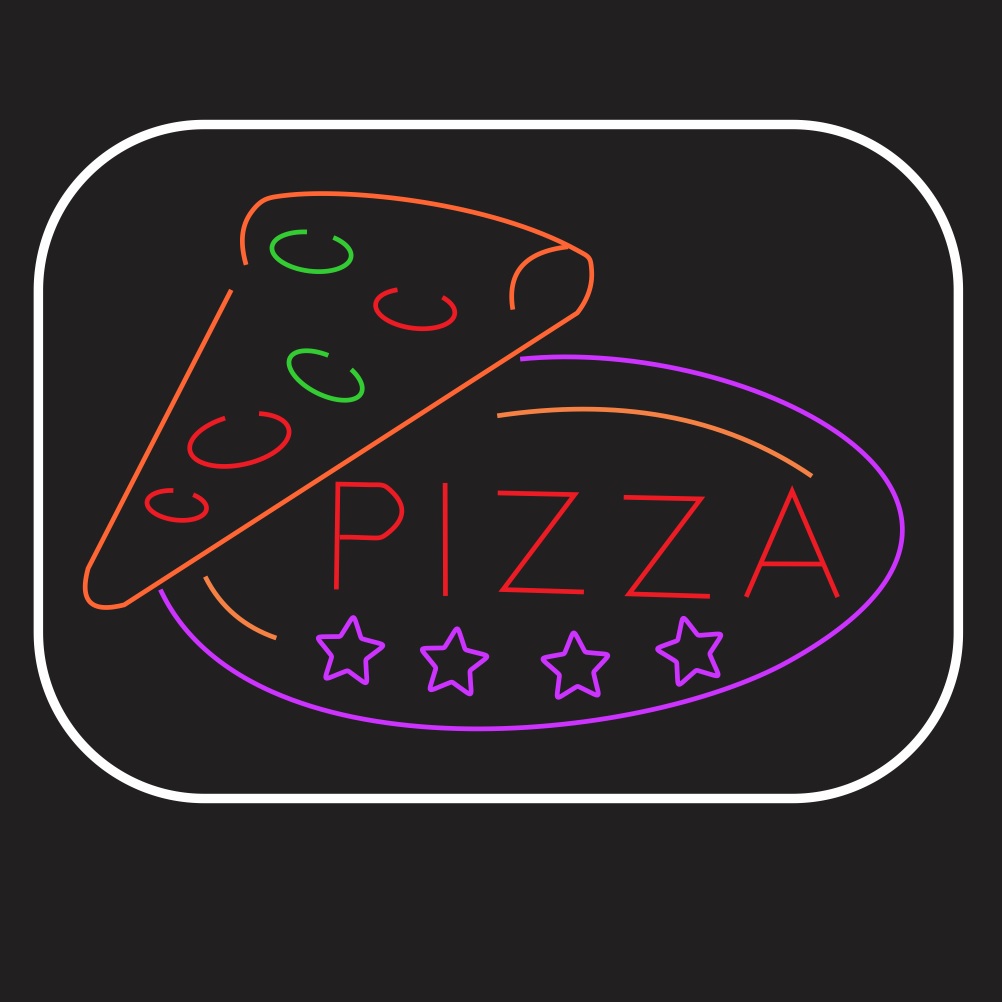 چراغ دیواری مدل نئون پلکسی طرح فست فود و پیتزا