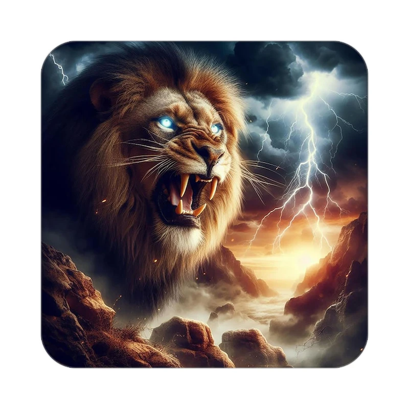 زیر لیوانی کاکتی طرح شیر مدل mp23044