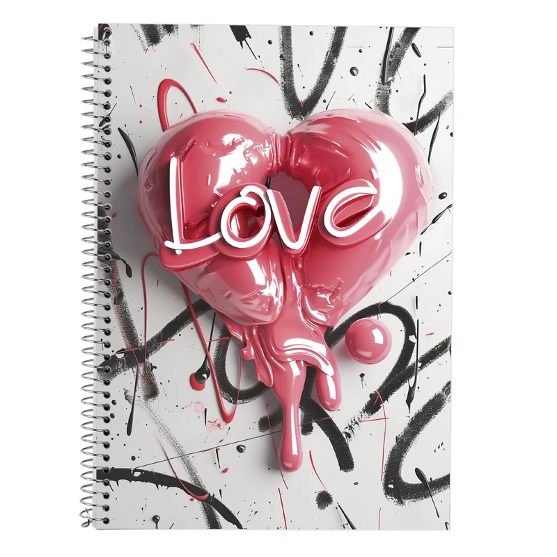 دفتر زبان 50 برگ مدوپد مدل سه خط طرح عاشقانه love کد DF14288