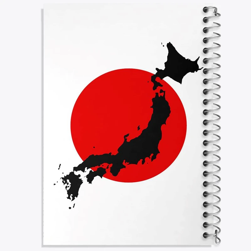 دفتر شطرنجی 50 برگ خندالو طرح پرچم ژاپن کد 20636