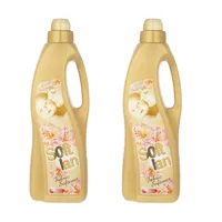 مایع نرم کننده حوله و لباس سافتلن مدل طلایی حجم 1 لیتر مجموعه 2 عددی 