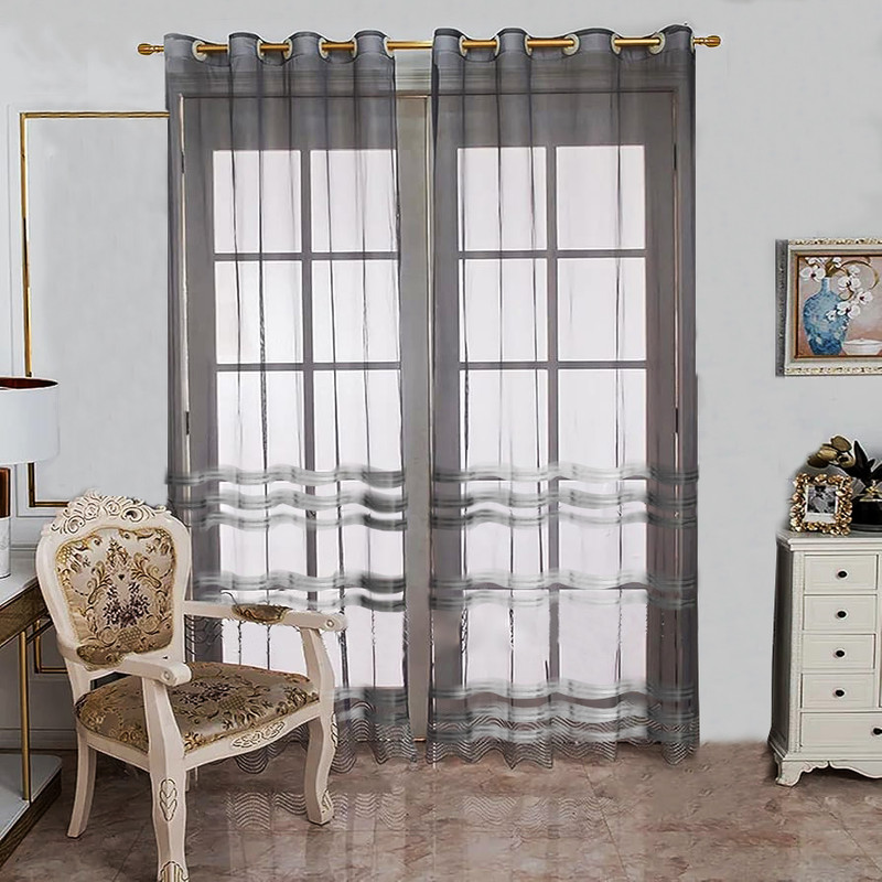 پرده تیکو دکو مدل حریر ژرسه سه لاین ژوردار سایز 140*280 سانتی متر