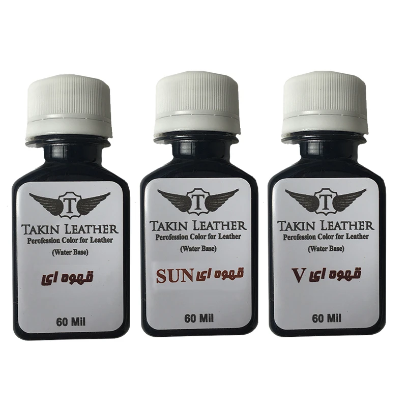 رنگ رویه چرم تکین مدل حکاکی کد 3XbRWN حجم 60 میلی لیتر بسته 3 عددی