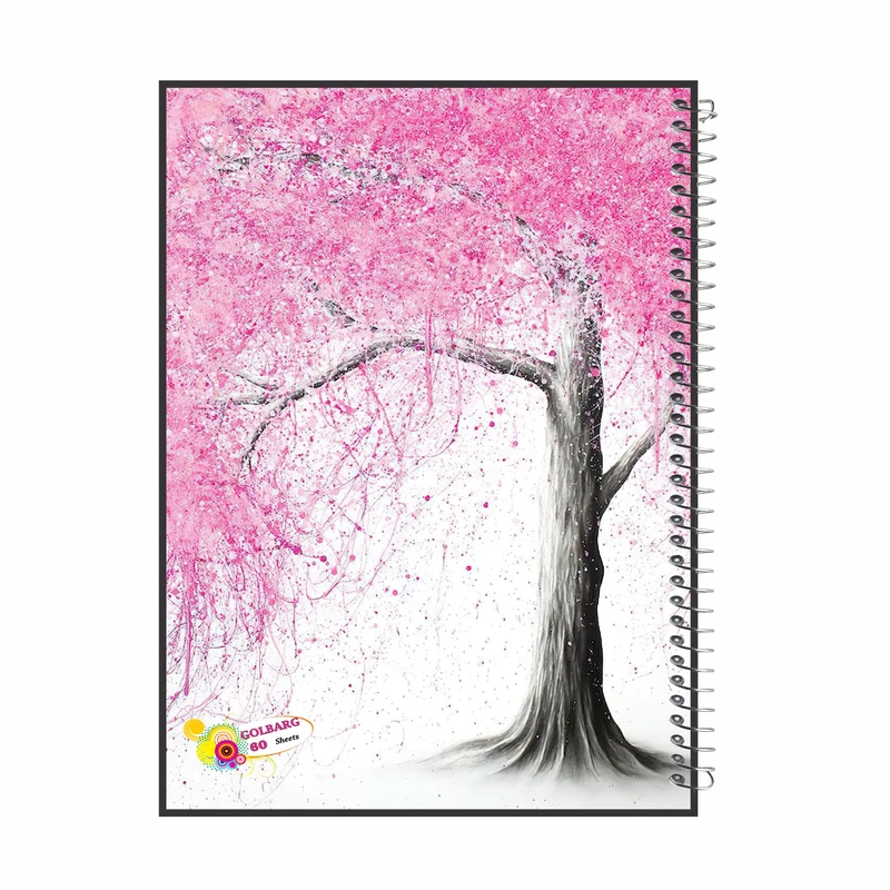 دفتر مشق 60  برگ گلبرگ مدل درخت بهاری کد 2067