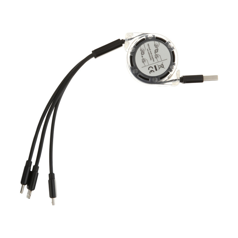 کابل تبدیل USB به USB-C/MicroUSB/لایتنینگ مدل جمع شو طول 0.6 متر