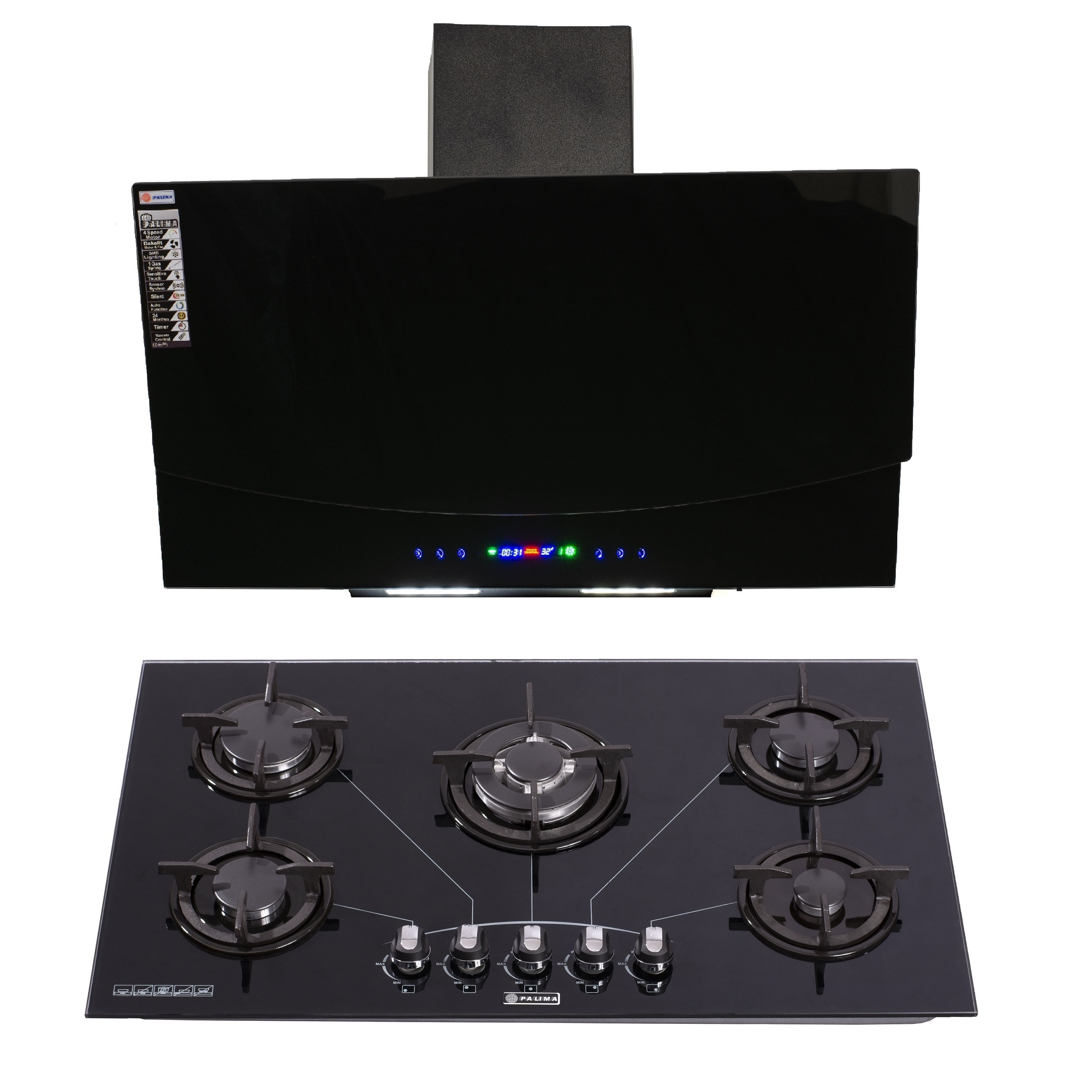 ست هود و اجاق گاز صفحهای پالیما مدل GH2 ست هود و اجاق گاز صفحهای پالیما مدل GH2