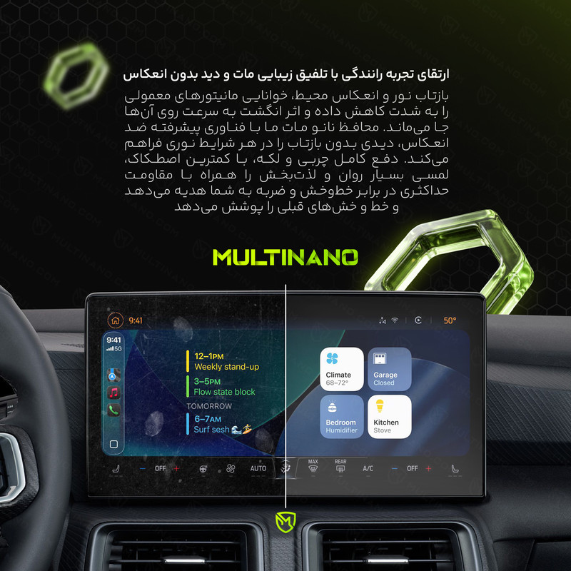 محافظ صفحه نمایش مانیتور خودرو مولتی نانو مدل مات کد CR-S2NM مناسب برای چانگان CS35 Plus بسته دو عددی