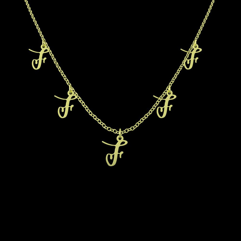 گردنبند طلا 18 عیار زنانه مدوپد مدل حرف f کد RNA10960