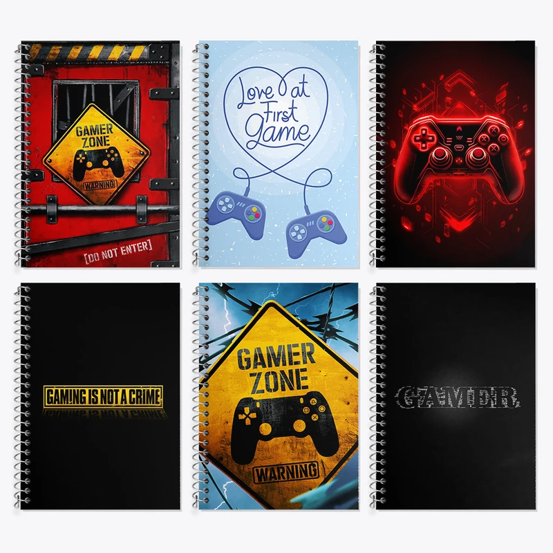 دفتر زبان 50 برگ خندالو مدل دو خط طرح گیمر (Gamer) کد 906 مجموعه 6 عددی