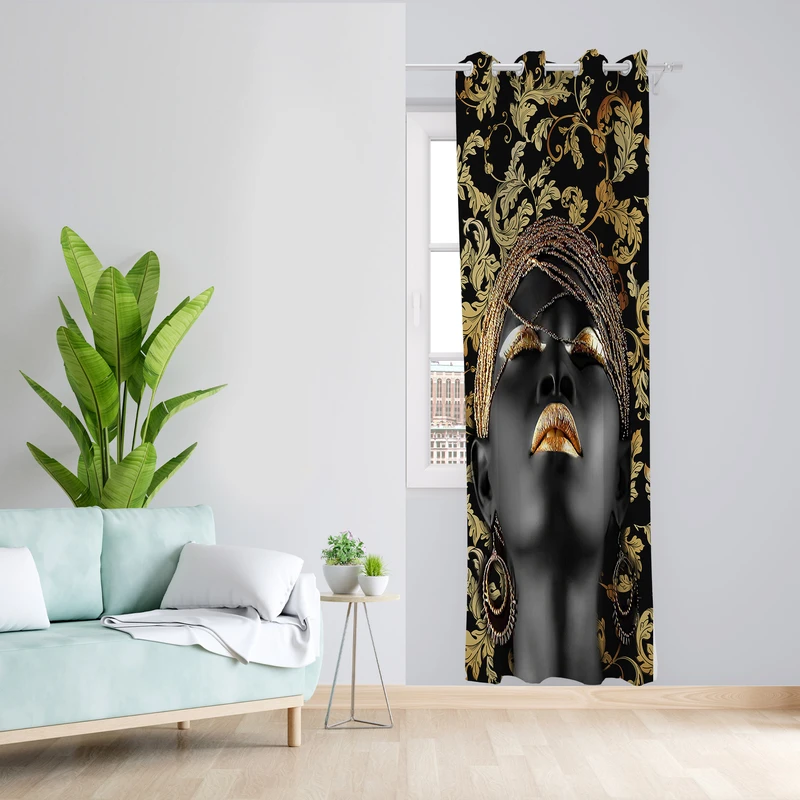 پرده طرح چهره مدل مخمل پانچی کد 1912 z سایز 140x200 سانتی متر