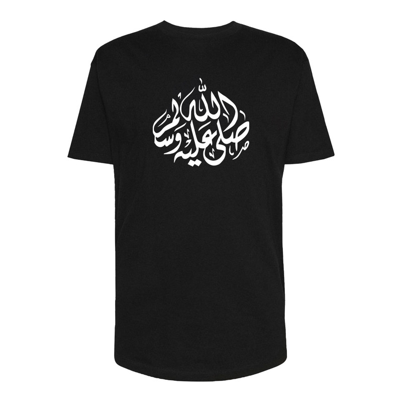 تی شرت لانگ آستین کوتاه زنانه مدل مذهبی کد P010 رنگ مشکی