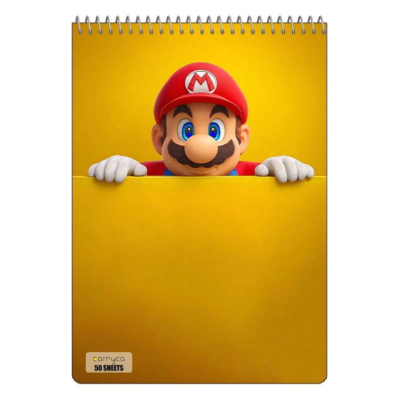 دفتر نقاشی 50 برگ سیمی کارنیکا طرح ماریو mario کد 25895
