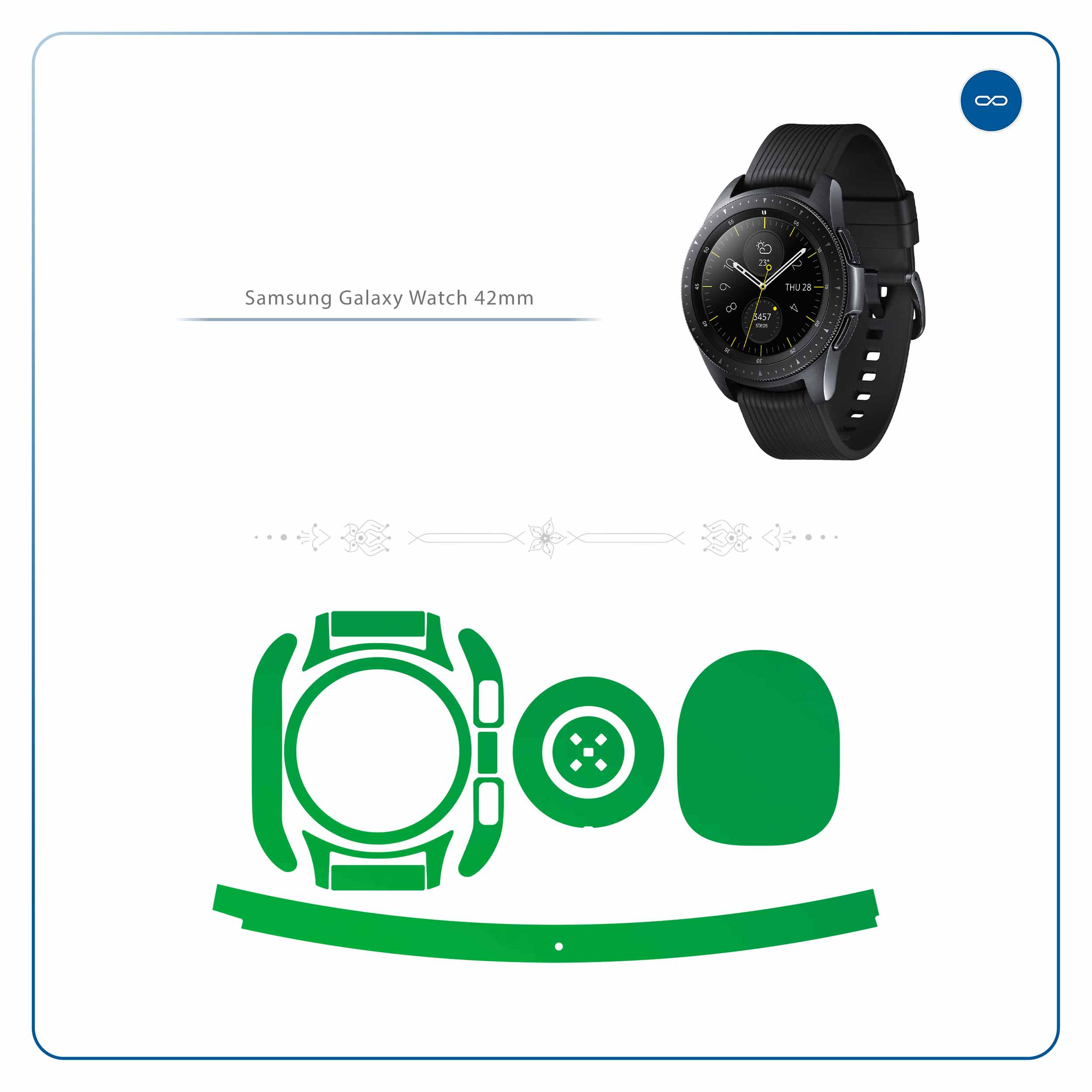 برچسب ماهوت طرح Matte-Green مناسب برای ساعت هوشمند سامسونگ Galaxy Watch 42mm