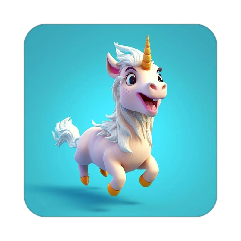 زیر لیوانی کاکتی طرح اسب تک شاخ و یونیکورن مدل mp29548