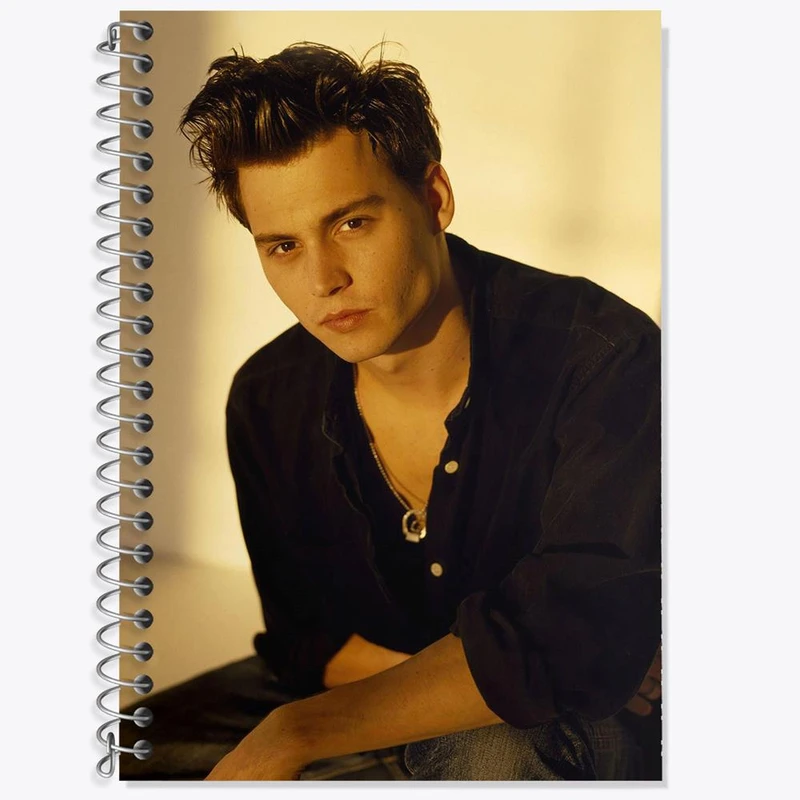 دفتر زبان 50 برگ خندالو مدل سه خط طرح جانی دپ Johnny Depp کد 3293