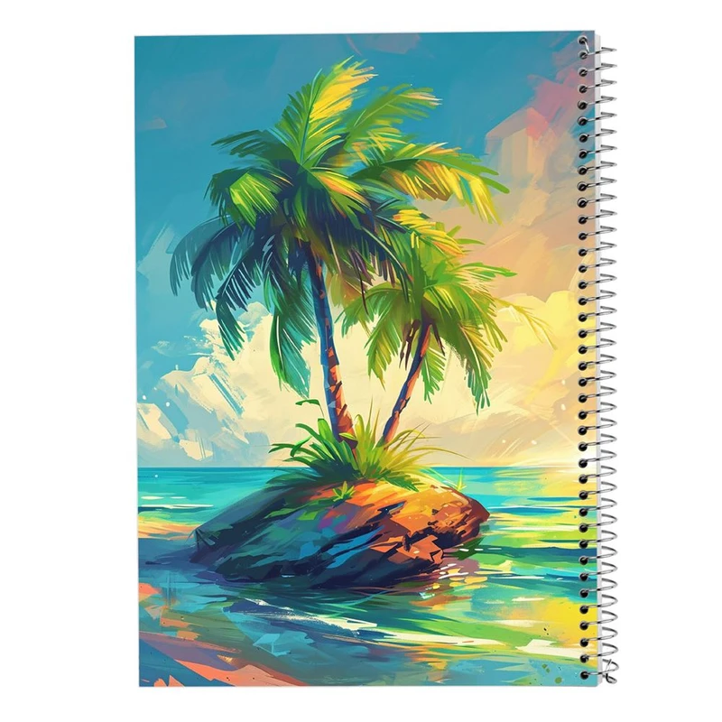 دفتر شطرنجی 50 برگ مدوپد طرح درخت نخل کد DF15229