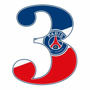  استند رومیزی تولد مدل عدد 3 طرح پاری سن ژرمن کد 1896