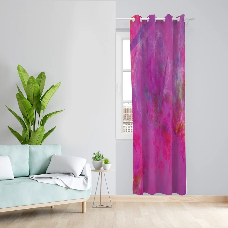 پرده طرح آبرنگی مدل مخمل پانچی کد 2480 z سایز 140x200 سانتی متر