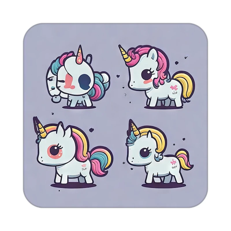 زیر لیوانی کاکتی طرح اسب تک شاخ و یونیکورن مدل mp30605