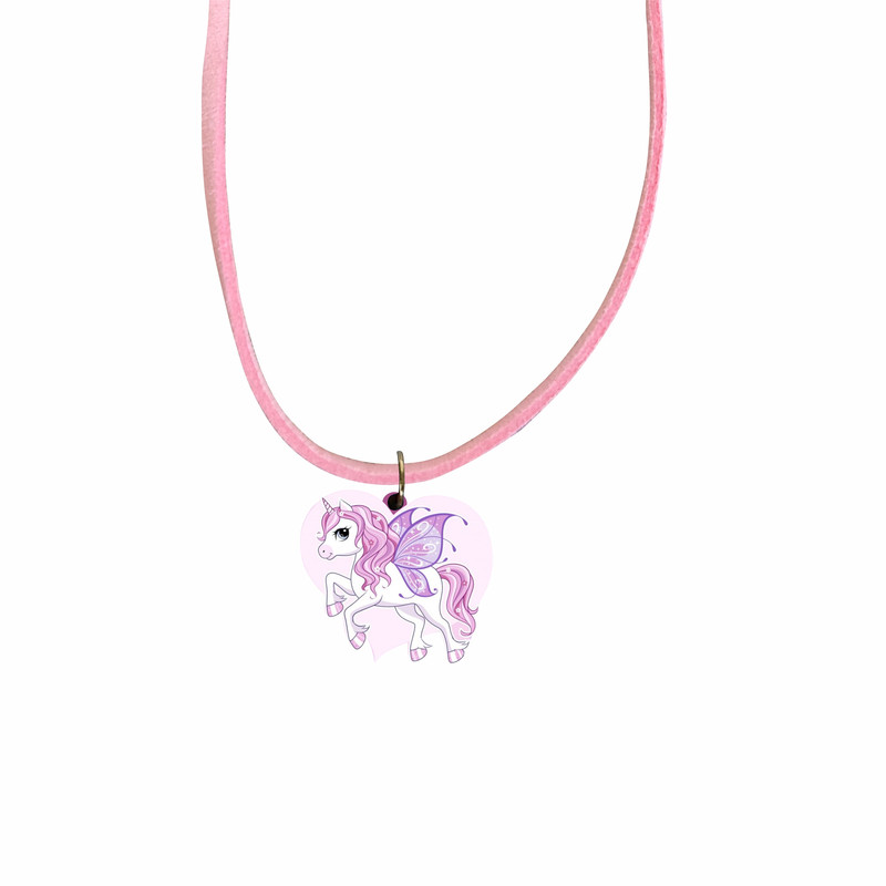 گردنبند دخترانه مدل تکشاخ یونیکورن کد 013