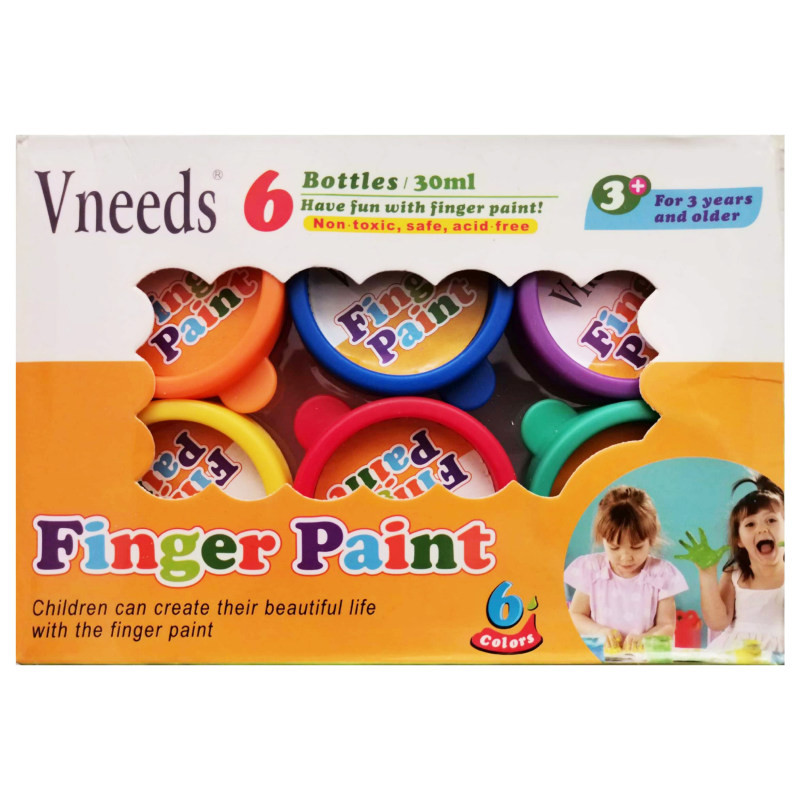 رنگ انگشتی 6 رنگ ونیدز مدل FINGER PAINT کد 01