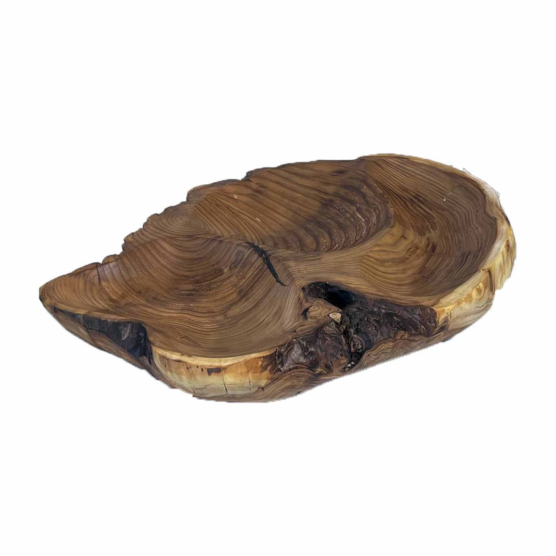 ظرف سرو چوبی گوراب چوب طرح دفرمه مدل روستیک کد C7009