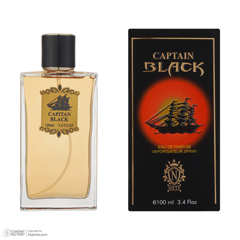 ادوپرفیوم مردانه نیفتی مدل کاپیتان بلک حجم 100 میلی‌لیتر