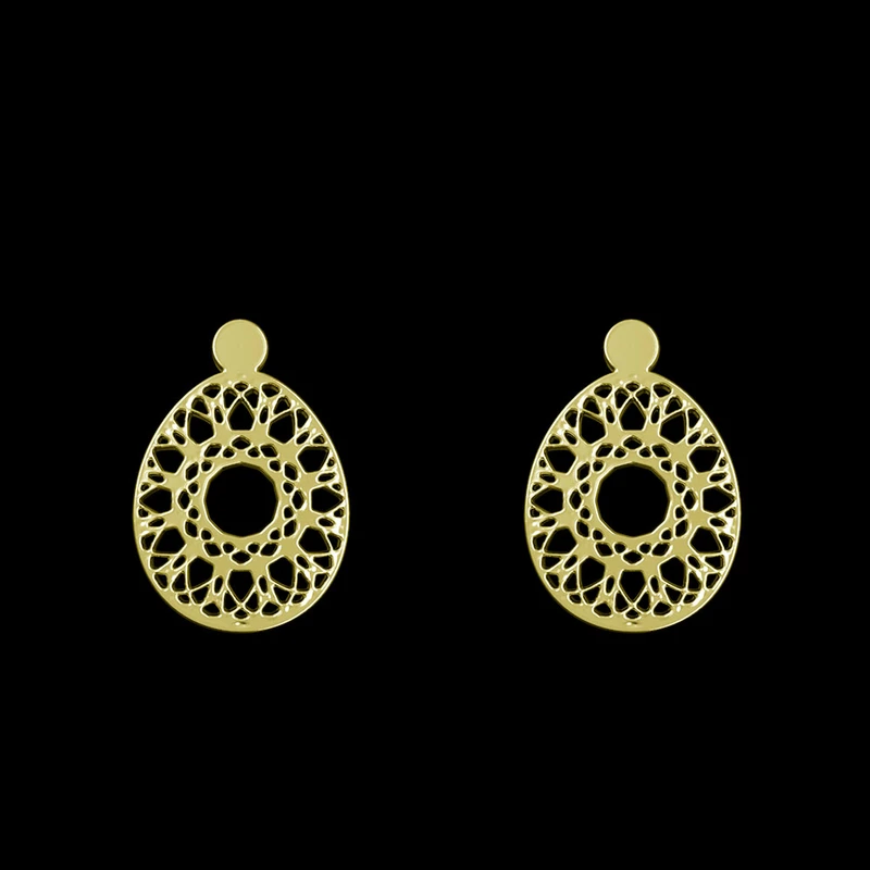 گوشواره طلا 18 عیار زنانه مدوپد مدل هندسی کد GA1-13695